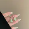 Novos Brincos de Cabacinha Imitando Jade Estilo Chinês Personalidade de Nicho Geométricos Irregulares Torcidos Brincos Estilo Nacional para Mulheres