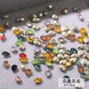 Internet celebridade menina rosa fundo pontiagudo adorável diamante unha acessórios super brilhante torto coração de pêssego multi-corte de vidro diamante joias de cristal