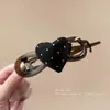 Elegante pinza para el pelo con lazo en la nuca, pequeña pinza tipo banana de malla de encaje estilo Chanel, pinza negra para peinado semi-recogido para mujer