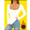 Nuevo Modelo de Comercio Exterior Transfronterizo Aliexpress Camisetas Camiseta de Manga Larga Ajustada Otoño e Invierno Forro Polar Capa Base Camiseta Sexy Ajustada