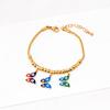Jóias de luxo leve frescas, pulseira de amor de trevo da sorte de borboleta epóxi colorida, pulseira de retenção de cor de aço titânio, presente para menina