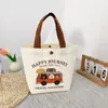 Bolsa de Tote para Estudiante Bolsa de Lona para Almacenamiento Bolsa Portátil de Lona con Oso Bolsa Versátil para Box de Almuerzo para Oficinista