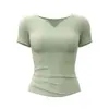 Camiseta de Gimnasio Pilates Yoga para Mujer de Secado Rápido Transpirable Ropa Deportiva para Correr Top de Manga Corta para Fitness Mujer