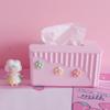 Corazón de niña rosa perdura viento elegante flor pequeña caja de pañuelos dormitorio suave niña cuadrada de plástico caja de papel en rollo caja de papel para coche