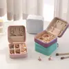 Elegante Joyero de Capas, Portátil, Compacto, Caja de Almacenamiento de Joyas para Viaje Anti-Oxidación, Joyero de Cuero para Anillos y Pendientes