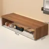 Armazenamento de mesa minimalista de luxo leve, prateleira de madeira para escritório, suporte elevatório para computador de mesa, suporte para aumentar a altura