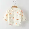 Ropa para bebé recién nacido de Four Seasons, ropa de algodón de manga larga con cierre en la espalda, top Heshang, ropa interior de primavera, otoño y verano