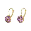 Brincos de Zircônia Roxa com Design de Nicho Minimalista Luxo Leve High-End Moderno Temperamento Brincos Moda Celebridade da Internet para Mulheres
