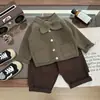 Suéter para Bebé Estilo Coreano 2025 Primavera Nuevo Estilo para Niños Bufanda de Lazo Estilo Occidental Cardigan Tejido Chaqueta Versátil