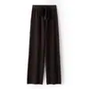 Pantalones Casuales de Pierna Ancha Rectos Gruesos de Cintura Alta para Otoño e Invierno Tejido Holgado Lana Cachemir Estilo Popular