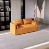 Sofá de Cuero Lavable de Lujo Ligero Nórdico para Rasguños de Gato Ropa Tienda Modelo de Celebridad de Internet para Tres o Cuatro Personas Apartamento Pequeño Alquiler Dormitorio