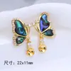 Aretes de Perla Aguja de Plata S925 Montura Vacía Nuevos Versátiles y Dinámicos Serie Mariposa de Concha de Abulón Accesorios de Joyería Venta al por Mayor