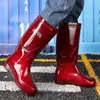 Botas de lluvia de caña alta para hombre sin forro, adecuadas para obras de construcción, de secado rápido, impermeables, de suela gruesa, resistentes al desgaste, antideslizantes y con forro de felpa, ideales para el verano.