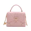 Uma geração de bolsa de vento rosa pequena e perfumada 2024 alta qualidade losango corrente portátil pequena bolsa quadrada atacado