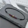 Tornozeleira de Corda Vermelha Trançada com Granadas Par de Melhores Amigos Cor da Corda Que Mantém a Cor Contas Douradas Estilo Coreano Pulseira Simples Pulseira de Celebridade da Internet