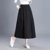 Elegante falda midi de línea A reversible para mujer, nueva colección otoño 2026, de cintura alta, que cubre las caderas, elegante, versátil, falda de paraguas
