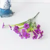 Flores de Simulación de Amazon Nuevo Eucalipto Violeta Pensamiento Tres Colores Flores Artificiales de Seda Floreros Decorativos de Mesa para Exteriores