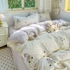 Conjunto de Cama Pastoral de Algodão Puro Quatro Peças 2025 Novo Estilo Floral Fresco Roupa de Cama Toda em Algodão Capa de Edredom Lençol Comércio Exterior