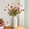Color de otoño 5 cabezas de pompón diente de león flor artificial ramo de flores secas exhibición de flores falsas decoración mesa de comedor arreglo floral cross-border dropshipping