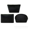 Bolsa de Cosméticos de Terciopelo Negro Pre-fabricada por el Fabricante, de Gran Capacidad Multifuncional para Joyería, Bolsa de Almacenamiento Gruesa con Impresión de Logotipo