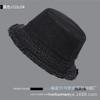 Sombrero de pescador de mezclilla de estilo coreano con borde deshilachado desgastado, sombrero de cubeta pequeño para que la cara parezca más pequeña, sombrero de verano para primavera y otoño, sencillo, adelgazante, transfronterizo