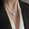 Collar de Encaje con Colgante de Buena Suerte Estilo Vintage Desgastado para Mujer, Nuevo Diseño de Nicho, Moderno, Único, Versátil, Joyería de Clavícula de Moda