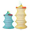 Red de pesca plegable con tres bolas flotantes para pesca en el mar, gruesa y tejida, para proteger a los peces.