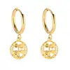Pendientes de Acero Inoxidable Chapado en Oro 18K con 26 Letras, Pendientes de Zirconia con Forma de Ola de Lujo, Pendientes Elegantes