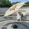 Sombrilla de Sol para Exteriores de 8 Costillas de 2.7m, Parasol, Sombrilla para Patio, Sombrilla Recta de Mástil Central, Sombrilla Grande para Exteriores, Sombrilla de Madera para Patio
