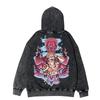 Suéter con capucha viejo y suelto para otoño e invierno, estilo Jujutsu Kaisen, de regreso a la guerra, con la iluminación de las cinco guerras.