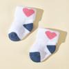 Suministro Exclusivo Transfronterizo de 6 Pares de Calcetines Azules Rayados para Bebé de Otoño e Invierno, Lindos Calcetines de Rizo para Recién Nacidos, Cálidos para Casa