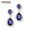 Pendientes de circonita con forma de gota de agua de alta gama con temperamento de moda transfronteriza de Europa y Estados Unidos para vestido de novia de mujer con pendientes de joyería brillante