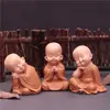 Ornamento de Artesanato em Resina de Monges Pequenos do Templo Shaolin para Mesa de Escritório, Decoração de Mesa de Chá, Pet de Chá Inspirado em Zen