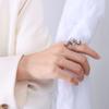 Joyería de Mano Personalizada Estilo Ins Europeo y Americano Diseño Creativo Exagerado Anillo Gráfico Geométrico de Estrella de Cinco Puntas Chapado en Oro de 18K y No Desvanecible