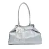 Bolsa Tote Grande Capacidade para o Dia a Dia Feminina 2025 Nova Moda Versátil Bolsa de Ombro Simples com Texto Bolsa de Axila