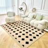 Alfombra de Sala de Estar de Lujo Ligero de Alta Gama Moderna Simple Sofá Mesa de Centro Felpudo Dormitorio Resistente a la Suciedad Resistente al Desgaste Alfombra Imitación Cachemira