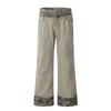 Pantalones Cargo Camuflaje Gris Albaricoque Americano 11Kn Micro-Acampanados para Hombres y Mujeres, Agujeros de Registro Sueltos, Aspecto Adelgazante Pantalones Casuales