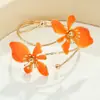 Pulsera de Joyería Transfronteriza Europea y Americana Flor de Múltiples Capas con Goteo de Aceite Conjunto de Collar Pendientes Pulsera Anillo Joyería de Mano Pulsera