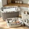Cesta de Armazenamento com Textura de Tecido Imitado para Mesa de Escritório Corredor Mesa de Centro Cesta de Armazenamento para Miudezas Artefato de Armazenamento para Dormitório Cesta de Armazenamento para Banheiro