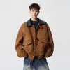 Chaqueta Retro Americana Estilo Granero Solapa de Gamuza Corte Holgado Chaleco de Pareja Ropa Exterior Casual Marca de Tendencia para Hombres Nuevo Modelo 2026