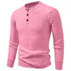 Suéter masculino popular 2026 transfronteiriço, novo padrão torcido outono e inverno, moda solta, gola V, camisa base versátil