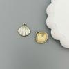 Accesorios de Joyería de Aleación DIY Colgante de Concha Marina con Goteo de Aceite Serie Oceánica Pendientes Coloridos Pendientes Colgantes Hechos a Mano