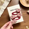 Pinza para el pelo de tela roja estilo coreano, dulce y versátil, no daña el pelo, pinza de lazo para el pelo, accesorio para el pelo de niños, pinza para el flequillo