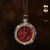 Pingente Zodiacal Cinábrio Prata Tibetana Thangka Roda Giratória Ano Zodiacal Presente Doze Signos do Zodíaco Colar de Baixo Teor