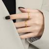Anillo de acero de titanio con trefilado circular liso, estilo chino antiguo, con diseño de nicho de herencia, personalizado para mujer