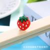 Serie de osos de fresa, material de joyería de resina para bricolaje, carcasa de teléfono móvil, pegatina para refrigerador, caja de almacenamiento, llavero, material colgante