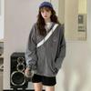 2025 Otoño e Invierno Chaqueta Cárdigan con Capucha y Manga Larga Estampada con Letras Gruesa mm Top Casual de Longitud Media Talla Grande Sudadera para Mujer
