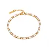 Pulsera de acero inoxidable con diamantes de moda de alta gama Europa y América Amazon popular oro de 18 quilates esmeralda circón titanio acero joyería