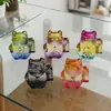 Gato de la Suerte de Dibujos Animados de Vidrio de Zibo Animal Lindo Adorno Decorativo para Coche y Escritorio Regalo Suministro Transfronterizo