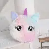 Porta-moedas de unicórnio brinquedo de pelúcia cabelo longo Bolsa infantil estudantil portátil armazenamento bolsa para fones de ouvido porta-moedas de pelúcia